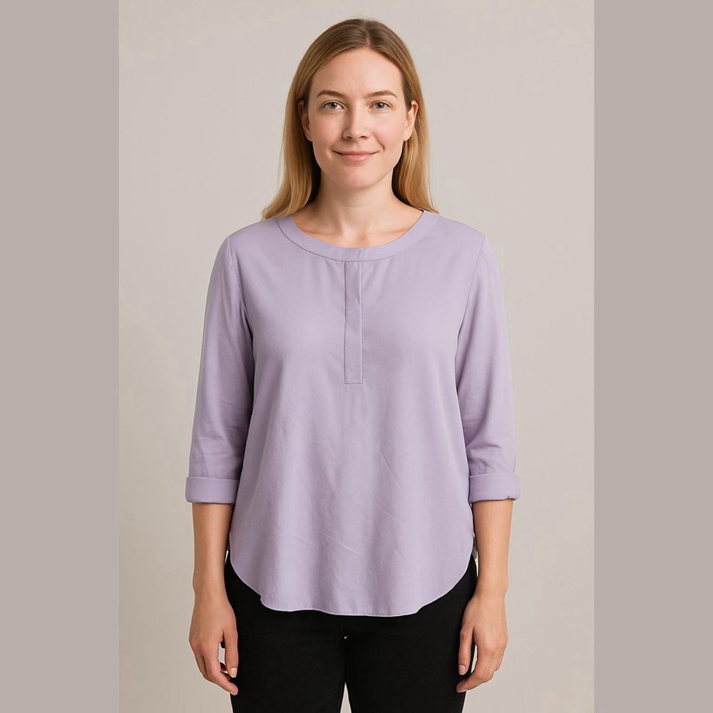 Glam Blouse Women's Size Small Purple 3/4 Sleeve